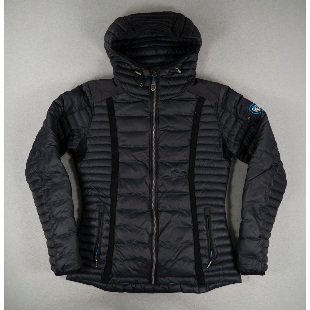 Kuhl Womens Projekt Puffer Jacket Hooded Quilted Slim Fit Black XS Gorpcore